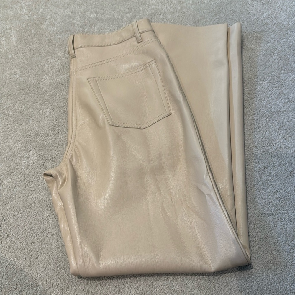 Wilfred beige pleather pants a size 4